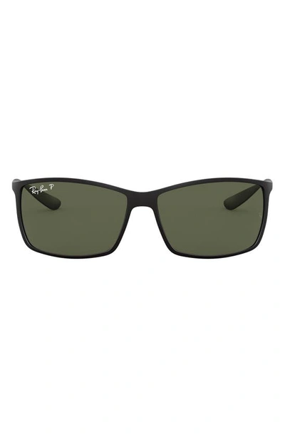Ray Ban Liteforce Tech 62mm Polarized Oversize Sunglasses In Matte Black
