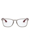 Ray Ban 50mm Small Square Optical Glasses In Grey