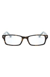 Ray Ban 54mm Rectangular Optical Glasses In Blue Hava