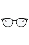 Ray Ban Unisex 50mm Round Optical Glasses In Top Black