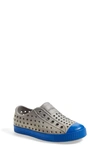 Native Shoes Kids' Jefferson Water Friendly Slip-on Vegan Sneaker In Pigeon Grey/ Victoria Blue