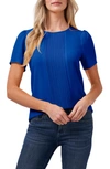 Cece Pleat Front Top In Blue