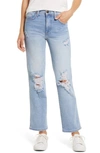 WHETHERLY JAMES HIGH WAIST RIPPED WIDE LEG JEANS,W011PA4L