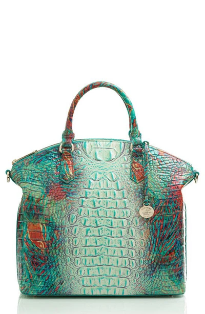 Brahmin Large Duxbury Croc Embossed Leather Satchel In Dream