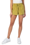 Kut From The Kloth Smocked Waistband Short In Moss In Yellow