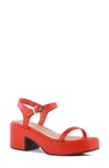 Seychelles Rest Assured Heeled Summer Sandal In Red Leather