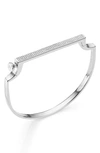 Monica Vinader Singature Pavé Diamond Bangle In Silver/ Diamond