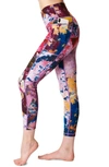 Sweaty Betty Super Sculpt High Waist Yoga Pocket 7/8 Leggings In Pink Coral Print