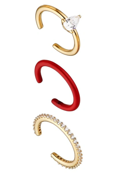 Ajoa Set Of 3 Ear Cuffs In Gold