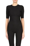 Givenchy 4g-motif Knitted Short-sleeve Top In Black