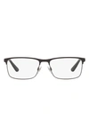 Polo Ralph Lauren 56mm Rectangular Optical Glasses In Matte Black