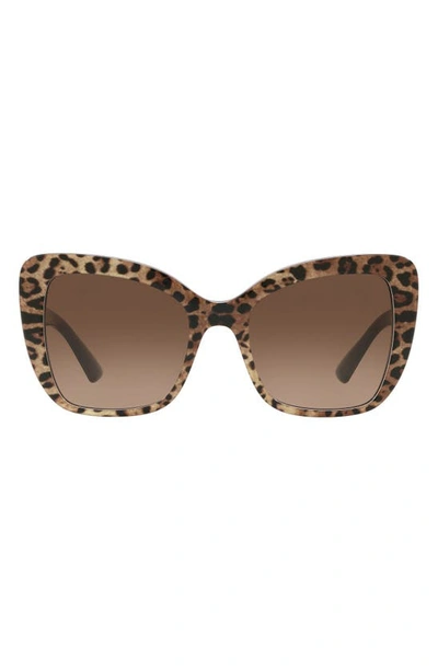 Dolce & Gabbana 54mm Gradient Butterfly Sunglasses In Black Brown