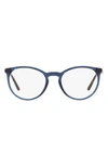 Polo Ralph Lauren 49mm Round Optical Glasses In Trans Blue
