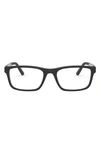 Polo Ralph Lauren Ralph Lauren 55mm Rectangular Optical Glasses In Matte Black