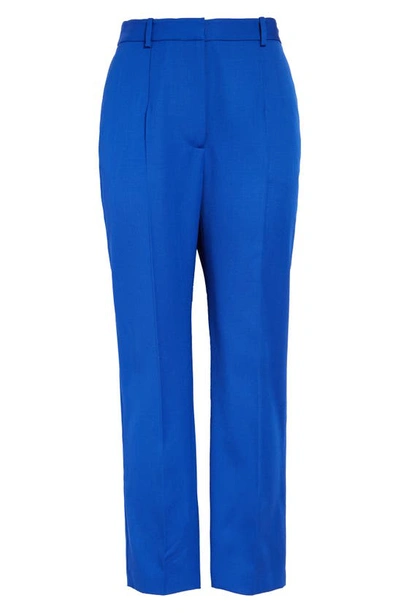 Alexander Mcqueen Straight Leg Virgin Wool Trousers In Blue