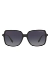 Michael Kors 56mm Polarized Gradient Square Sunglasses In Black