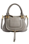 Chloé Medium Marcie Calfskin Leather Satchel In Cashmere Grey