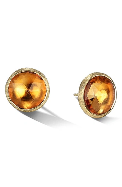 Marco Bicego Jaipur Citrine Stud Earrings In Yellow Gold