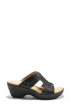 Halsa Footwear Cassandra Wedge Slide Sandal In Black