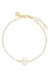Brook & York Lola Imitation Pearl Pendant Bracelet In Gold