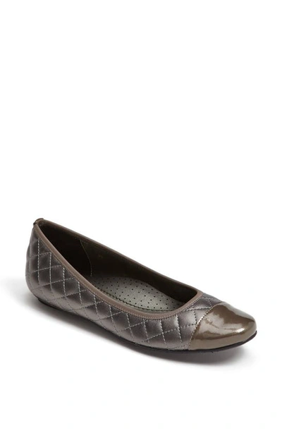 Vaneli 'serene' Flat In Pewter Nappa/ Patent