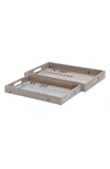 Willow Row Brown Wood Coastal Tray In Brown