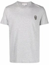 Alexander Mcqueen Sequin Embellished Skull Patch Cotton T-shirt In Grey