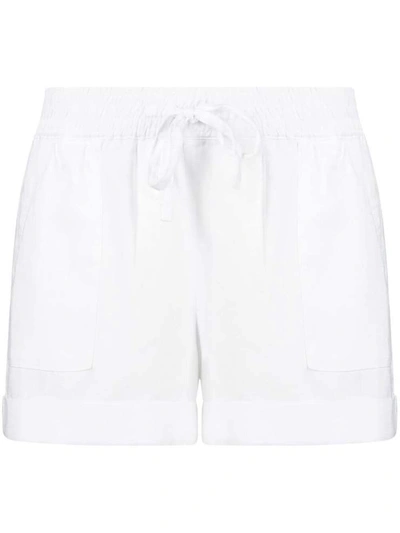 Alice And Olivia Tencel Lyocell, Linen And Cotton-blend Shorts In White