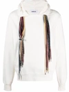 Ambush Printed Cotton Jersey Multi Cord Hoodie In White