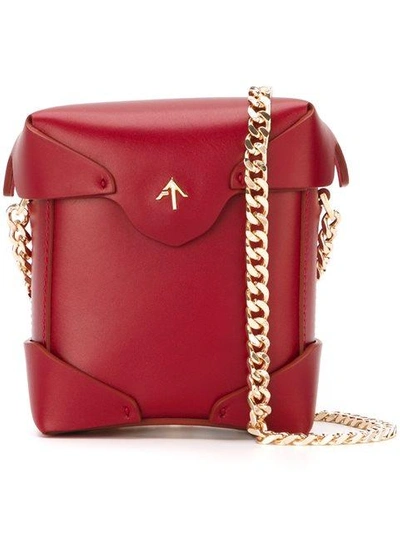 Manu Atelier Red Pristine Leather Cross Body Bag