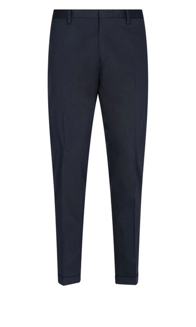 Paul Smith Wool Blend Casual Trousers In Blue