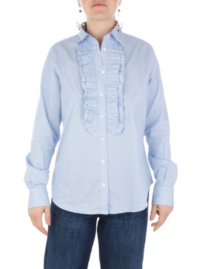 Aspesi Women's Light Blue Cotton Shirt