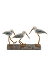 Willow Row White Metal Birds Coastal Sculpture In White
