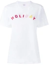 HOLIDAY HOLIDAY WHITE LOGO COTTON T SHIRT,COTTEEWHIHOLC11492250