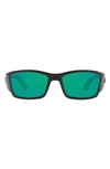 Costa Del Mar 61mm Polarized Wraparound Sunglasses In Rubber Black