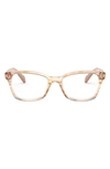 Ray Ban Ray-ban Kids' 46mm Rectangular Optical Glasses In Brown Striped