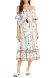 Tory Burch Meadow Folly Off The Shoulder Cover-up Dress In Ivory Poetry Of Things