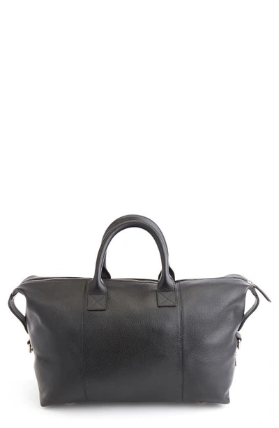 Royce Small Pebble Grain Duffel Bag In Black