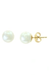 Effy 14k Yellow Gold Freshwater Pearl Stud Earrings In White