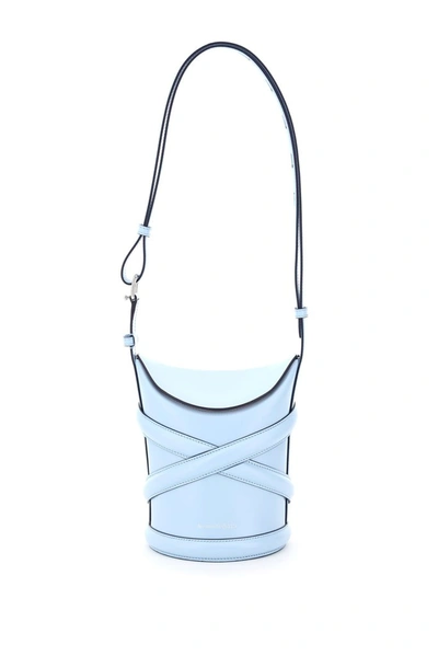 Alexander Mcqueen The Small Curve Bucket Bag In Blue