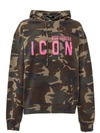 DSQUARED2 DSQUARED2 LOGO PRINT CAMOUFLAGE HOODIE