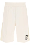 FENDI FENDI LOGO PATCH PANELLED BERMUDA SHORTS