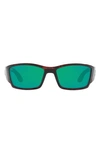 Costa Del Mar 61mm Polarized Wraparound Sunglasses In Light Tort