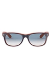Ray Ban Standard New Wayfarer Blue Light Blocking 55mm Sunglasses In Blue Crystal
