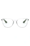 Ray Ban Unisex Erika 51mm Keyhole Optical Glasses In Clear/ Blue