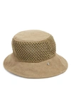 Rag & Bone Nando Crocheted Recycled Cotton-canvas Bucket Hat In Safari Net