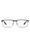 Polo Ralph Lauren 56mm Rectangular Optical Glasses In Matte Navy