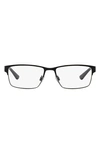 Polo Ralph Lauren 56mm Rectangular Optical Glasses In Matte Blue
