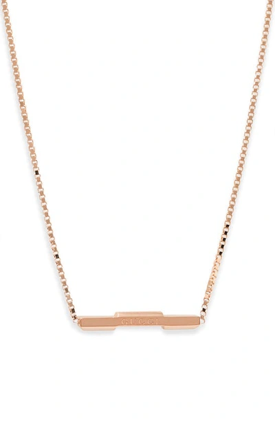 Gucci Link To Love 18k Rose Gold Necklace In Pink Gold