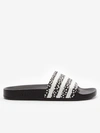 Adidas Originals Adidas Women's Adilette Print Slide Sandals In Black